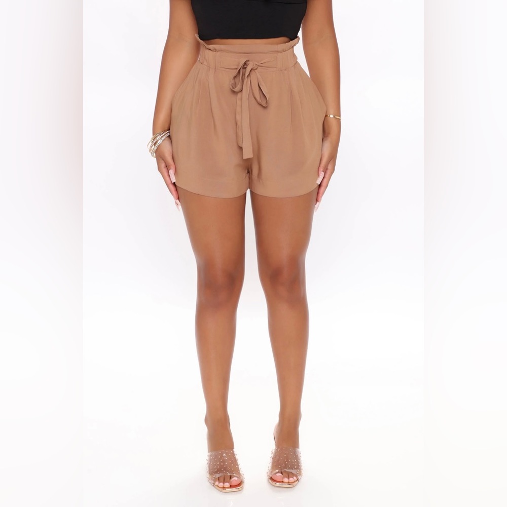 Paper Bag Tie Waist Shorts